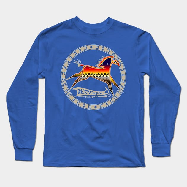 Protecting the people Gray Horse Long Sleeve T-Shirt by melvinwareagle